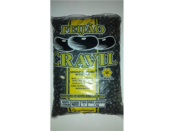 FEIJÃO PRETO TIPO 1 CRAVIL 1KG