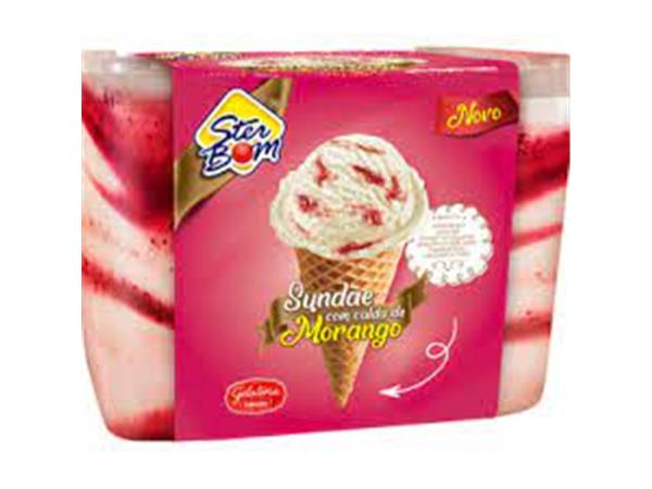 SORVETE GELATINA  SUNDAE MORANGO 1,5L