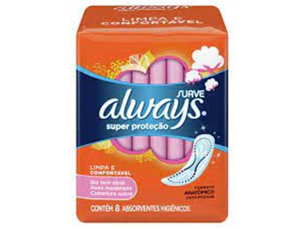ABSORVENTE ALWAYS SUAVE S/ABAS C/8
